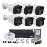 Kit Cftv 6 Cameras Segurança 720p Hd Starl Dvr Intelbras 8ch