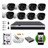 Kit Cftv 8 Câmeras Intelbras 1220b Full Hd Dvr 3008 100mts