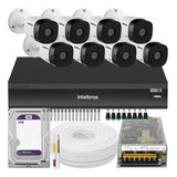 Kit Cftv 8 Câmeras Intelbras 1220b Full Hd Dvr Mhdx 3108 2tb