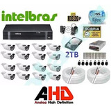 Kit Cftv Ahd 16 Cameras 720p Hd Ir+ Dvr 16 Canais Intelbras