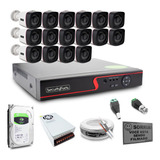 Kit Cftv Dvr 16 Câmeras Segurança Ahd 720p Hd Securityparts