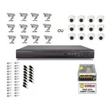 Kit Cftv Dvr 16 Canais+12 Câmeras 720p+fonte Ahd