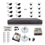 Kit Cftv Dvr 8c+hd+8camera Infra Cabo Ahd 720p/30m+fonte+2