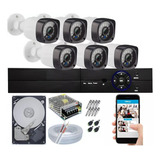 Kit Cftv Dvr 8ch P2p H264 + 6 Câmeras Ahd 1080p + Hd 500gb