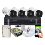 Kit Cftv Intelbras 4 Cam Ir 1120b 20m Dvr Mhdx 1104 04ch