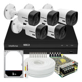 Kit Cftv Monitoramento 5 Cameras Intelbras 1120b Dvr 1208 1t