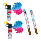 Kit Chá Revelação 2x Jato Spray + 2x Bastão De Fumaça