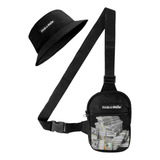 Kit Chapeu Bucket + Shoulder Bag Mini Bolsa Pochete Dollar