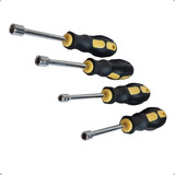 Kit Chave Canhão 4 Peças 5mm 6mm 7mm 8mm Cabo Emborrachado