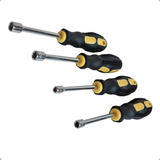 Kit Chave Canhão 4 Peças 5mm 6mm 7mm 8mm Cabo Emborrachado