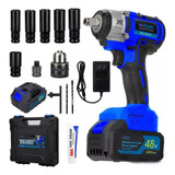 Kit Chave De Impacto 48v Parafusadeira + Jogo Soquete 20 Pçs