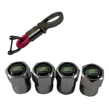 Kit Chaveiro Carro Metal Couro Tampa Bico P/pneu Land Rover