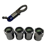 Kit Chaveiro Carro Metal Couro Tampa Bico P/pneu Land Rover