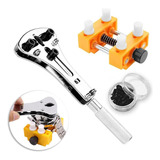 Kit Chaves Para Abrir Relógios Até 58mm + Morsa Para Apoio