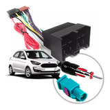 Kit Chicote De Ligacao Para Trocar O Rádio Dvd Multimidia + Adaptador Antena Ford Ka 2018 A 2019 Com Iso 16 Vias