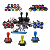 Kit Chicote Jamma P/ Pandora Box+2 Comandos+20 Botões Arcade