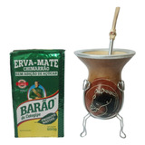 Kit Chimarrão 1 Cuia Com Tripé 2 Erva-mate De 500g + Filtro
