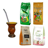 Kit Chimarrão Bomba Aço Inox Cuia Porongo Erva Mate Composta