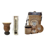Kit Chimarrão Cuia Porongo Bomba Inox E Mateira Recouro
