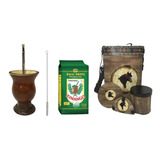 Kit Chimarrão Cuia Porongo Bomba Inox Erva E Mateira C Acess