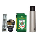 Kit Chimarrão Cuia Porongo Bomba Inox Erva Mate E Térmica 
