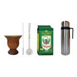 Kit Chimarrão Cuia Porongo Bomba Inox Erva Mate E Termica