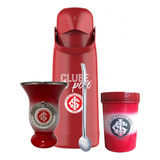 Kit Chimarrão Inter Mate Bomba Cuia Porta Erva Garrafa 1,8l