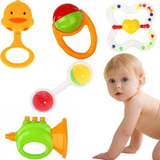 Kit Chocalho Educacional Infantil Brinquedo Bebê 1º Infancia