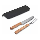 Kit Churrasco Art House Com Estojo, Faca E Garfo 