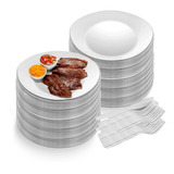 Kit Churrasco Talheres Fortes Pratos Acrílico 100 Pessoas