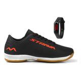 Kit Chuteira Tênis Futsal Strava Costurada + Relógio Digital