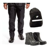 Kit Chuva Nylon Bota Pantaneiro Capa De Mochila Motoqueiro