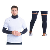 Kit Ciclismo Manguito Pernito E Bandana Tubular Uv50+