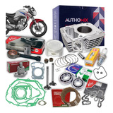 Kit Cilindro + Biela Pistao Anéis Pino Titan 150 Bros Motor
