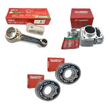 Kit Cilindro Pistão Anéis + Biela + 2 Rolamentos Vira Cg 160