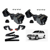 Kit Cinto Segurança Fiat Uno Vivace Traseiro Retrátil Preto