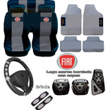 Kit Cinza Capa Banco+volante+pedaleira+tapete P/ Palio 2003