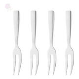 Kit Cj 4 Garfos De Aço Inox Para Aperitivo Wolff