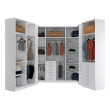 Kit Closet Com Cabideiros E Gavetreiro A 2,50 M390.b Cor Branco