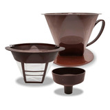 Kit Coador De Café Reutilizável Com Filtro 103 E Suporte