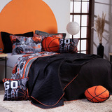 Kit Cobre Leito Basquete Dupla Face C/ Almofadas Casal 7 Pçs