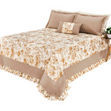 Kit Cobre Leito Estampado Colcha Riviera Casal Queen Percal