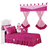 Kit Cobre Leito Solteiro Infantil + Cortina Quarto C/ Brinde