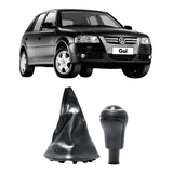 Kit Coifa Câmbio + Bola Manopla Aro Cromado Com Base Gol G4