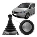Kit Coifa Cambio Manopla Sanfonada Honda Fit 03 A 08 Preto