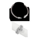 Kit Colar Gargantilha Choker Cobra Pulseira