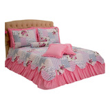 Kit Colcha Belize Casal Queen 6 Peças Cobre Leito Babado