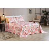Kit Colcha Cobre Leito Arezzo Casal Queen 3 Peças Estampado