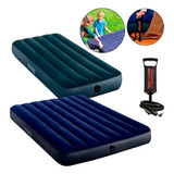 Kit Colchão Inflável Casal E Solteiro Fiber Tec Intex +bomba