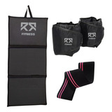 Kit Colchonete Dobrável + Par Caneleira 5kg + Hip Band Leve
